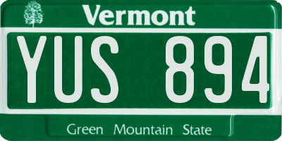 VT license plate YUS894