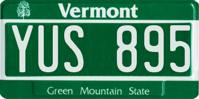 VT license plate YUS895