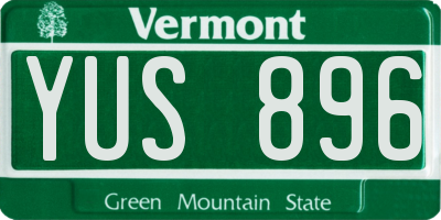 VT license plate YUS896