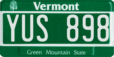 VT license plate YUS898