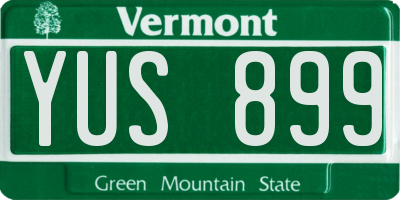 VT license plate YUS899