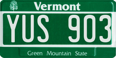 VT license plate YUS903