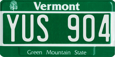 VT license plate YUS904