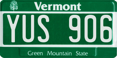 VT license plate YUS906