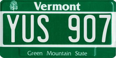 VT license plate YUS907