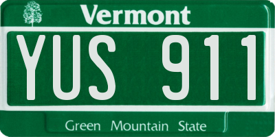VT license plate YUS911
