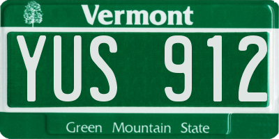 VT license plate YUS912