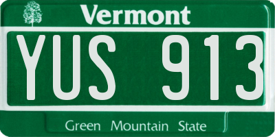 VT license plate YUS913