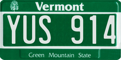 VT license plate YUS914