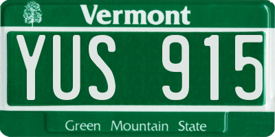 VT license plate YUS915