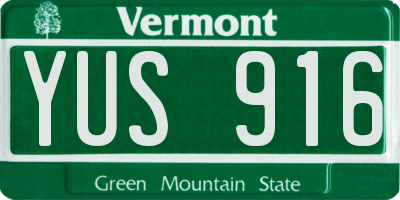 VT license plate YUS916