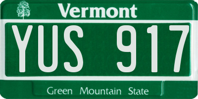 VT license plate YUS917