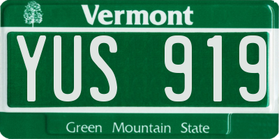 VT license plate YUS919