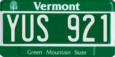 VT license plate YUS921