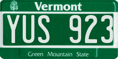 VT license plate YUS923