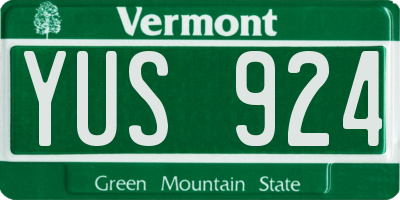VT license plate YUS924