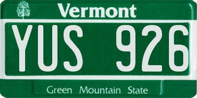 VT license plate YUS926