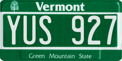 VT license plate YUS927