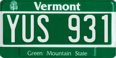 VT license plate YUS931