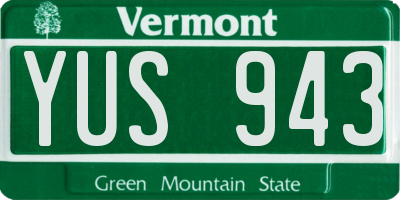VT license plate YUS943