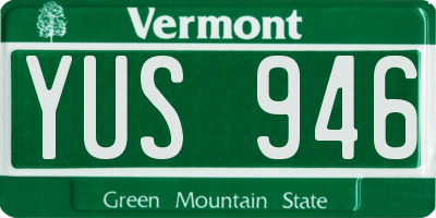 VT license plate YUS946