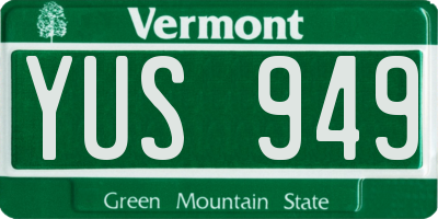 VT license plate YUS949