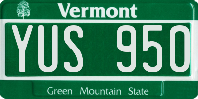 VT license plate YUS950
