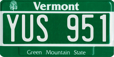 VT license plate YUS951