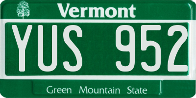 VT license plate YUS952