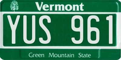 VT license plate YUS961