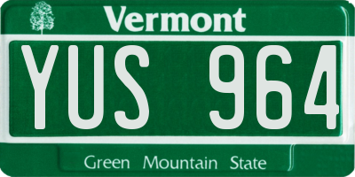 VT license plate YUS964