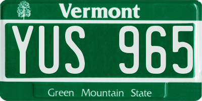 VT license plate YUS965