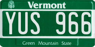 VT license plate YUS966