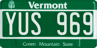 VT license plate YUS969