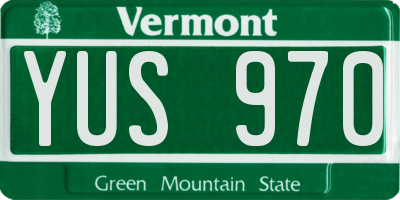 VT license plate YUS970