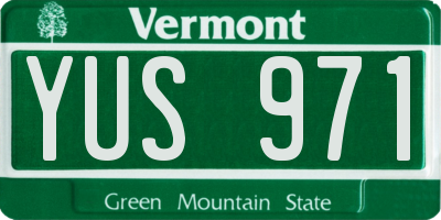 VT license plate YUS971