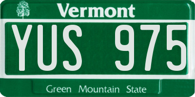 VT license plate YUS975