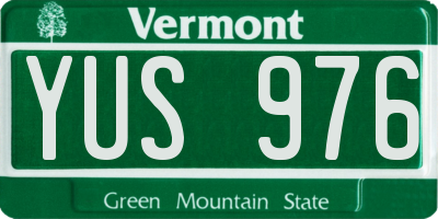 VT license plate YUS976