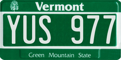 VT license plate YUS977