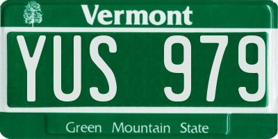 VT license plate YUS979