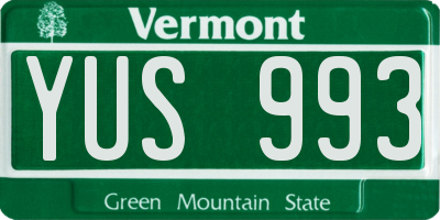 VT license plate YUS993