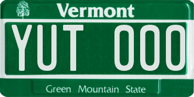 VT license plate YUT000