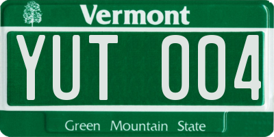 VT license plate YUT004