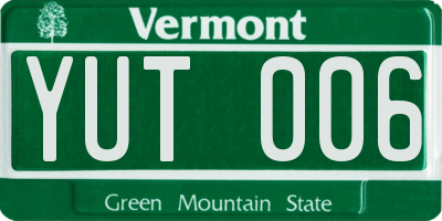 VT license plate YUT006