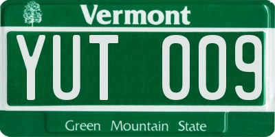 VT license plate YUT009