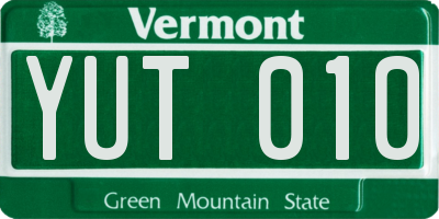 VT license plate YUT010