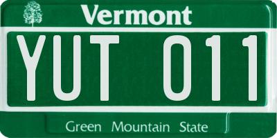 VT license plate YUT011