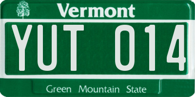 VT license plate YUT014