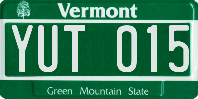 VT license plate YUT015