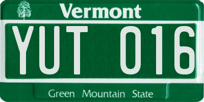 VT license plate YUT016
